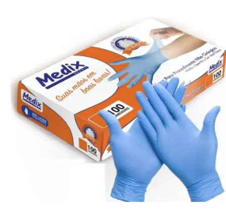 MEDIX - LUVA NITRILICA AZUL SEM PO (G) - PT.100UN (12032)