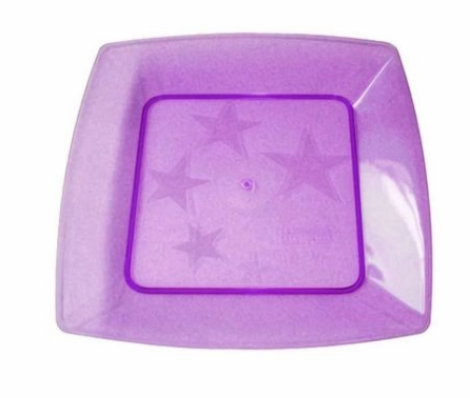 PLASTILANIA - PRATO GRANDE SQUARE LILAS - CX.30X10UN