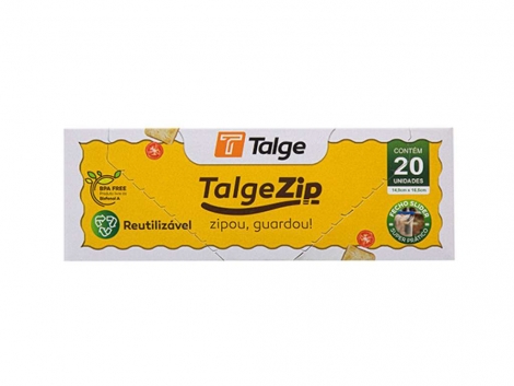 TALGE - SACO ZIP LOCK SLIDER (14,9 X 16,5) - CX.20UN