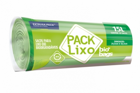 PACK LIXO BIOBAGS 015 LITROS VERDE 39X58 FD 10X60 UN