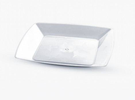 PLASTILANIA - PRATO PEQUENO SQUARE CRISTAL - CX.40X10UN