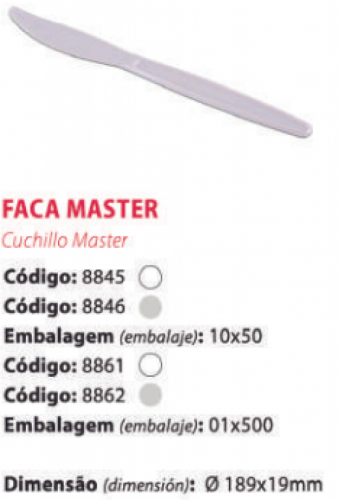 PRAFESTA - FACA MASTER CRISTAL (8862) - CX.500UN