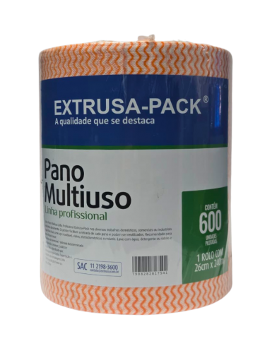 EXPK - PANO MULTIUSO 26CM X 240MTS COM 600 PANOS LARANJA - UN