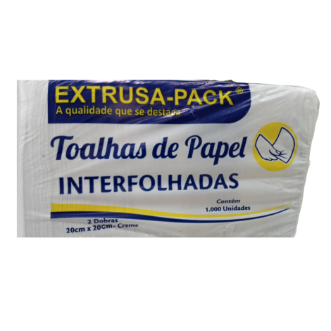 MP - TOALHA INTERFOLHA EXTRUSA CREME 20 X 20 - PT.1000FLS