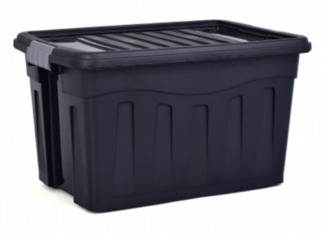 PLASTICOS MB - CAIXA ORGANIZADORA 53L C/TRAVA E RODIZIO PRETA (0915) - UN