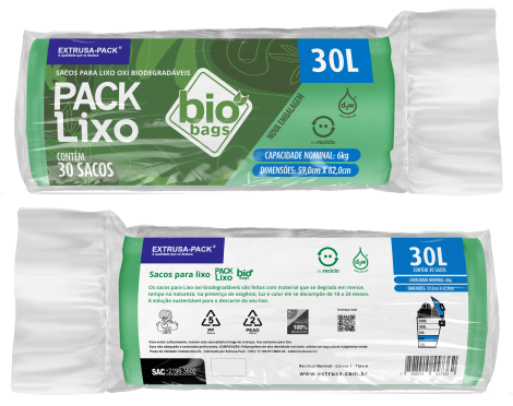 PACK LIXO BIOBAGS 030 LITROS VERDE 59X62 FD 10X30 UN