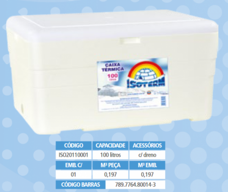 ISOTERM - CAIXA TERMICA 100 LTS - UN