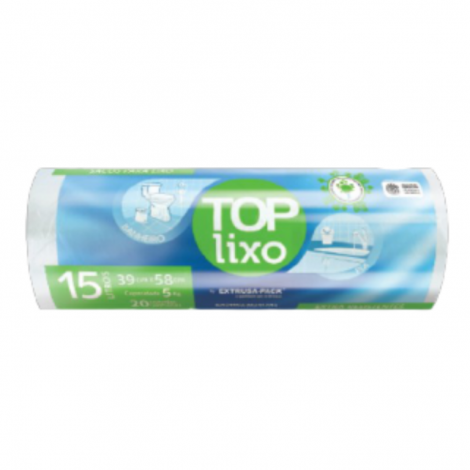 PACK LIXO TOP 015 LITROS BRANCO 39X58 FD 10X60 UN