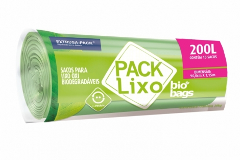 PACK LIXO BIOBAGS 200 LITROS VERDE 95X115 FD 08X15 UN